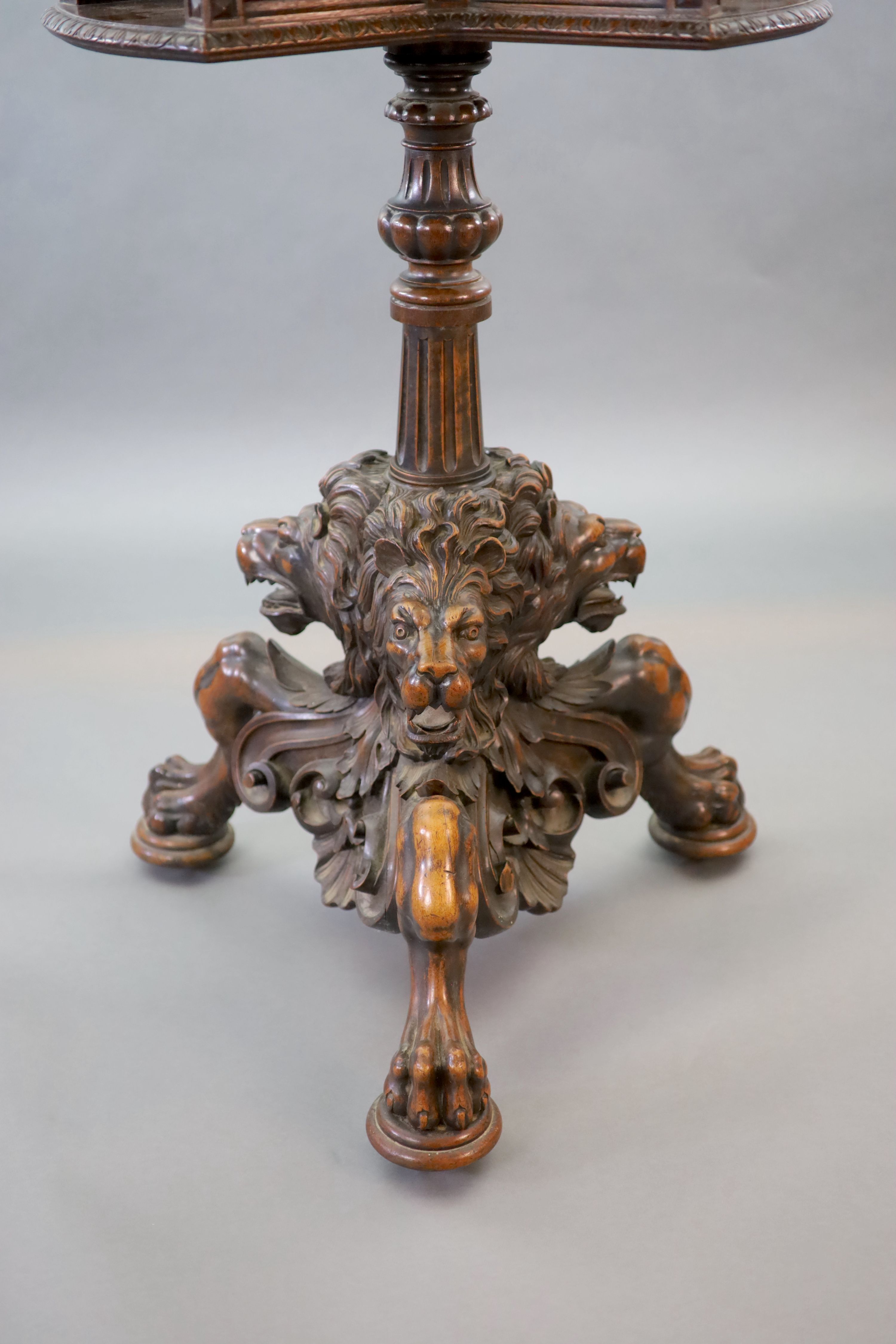 An unusual 19th century Black Forest oak revolving bookcase, W.66cm H.158cm